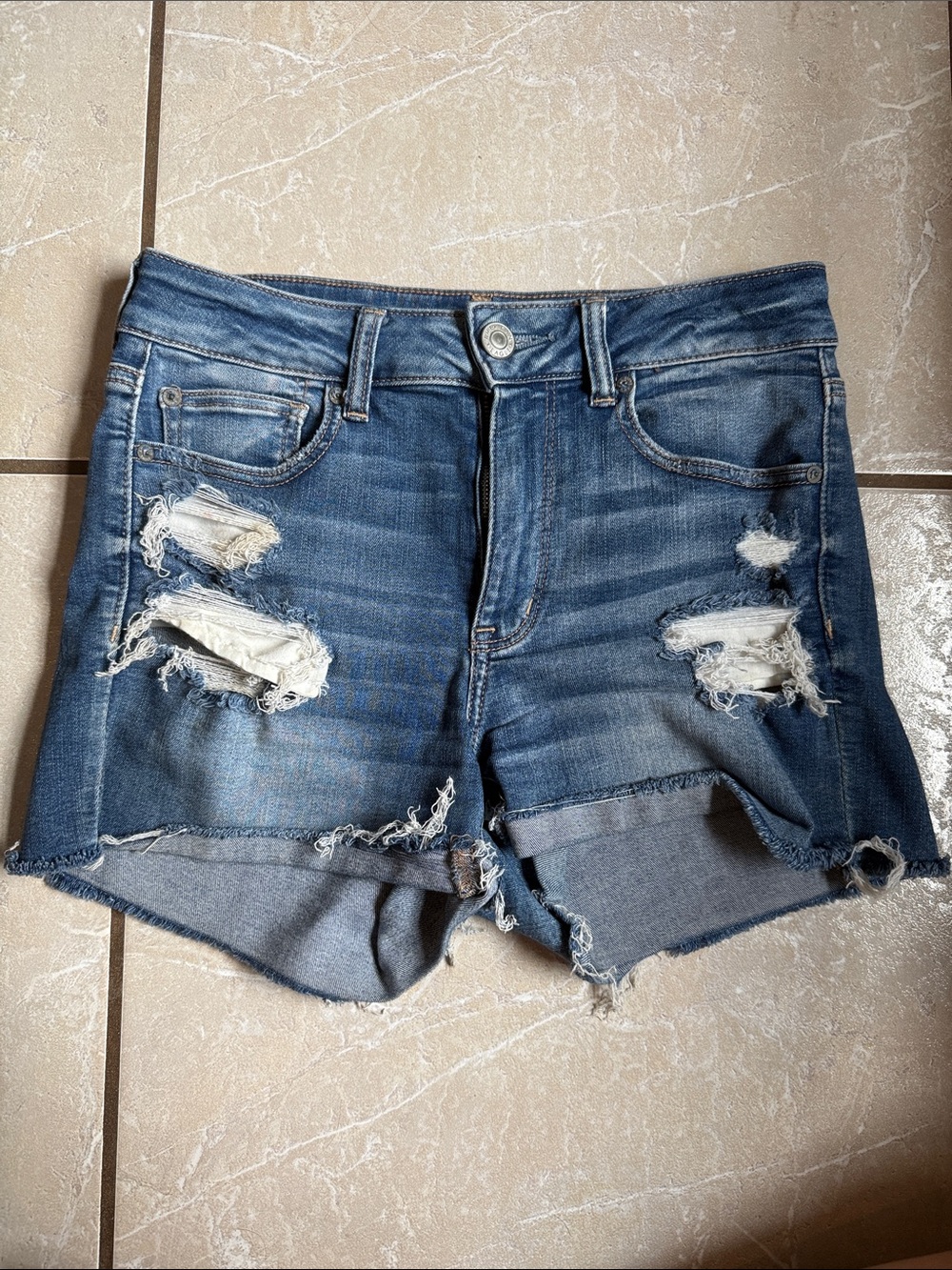 American Eagle Outfitters Distressed Blue Jean Shorts